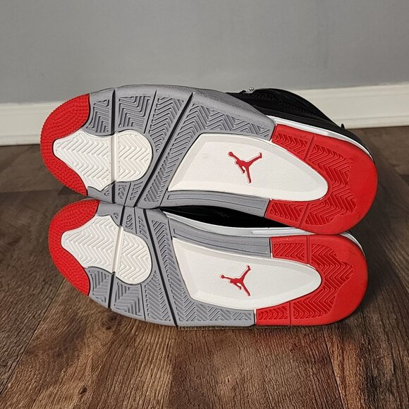 Air Jordan 4 Retro Bred Black/Red-Cement FQ8213-006 GS Sneakers Sz 6.5Y - 7Y New - Picture 5 of 7